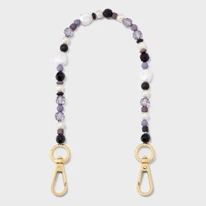 NWT Beaded Accessory Wristlet/Phone Strap A New Day Black/White